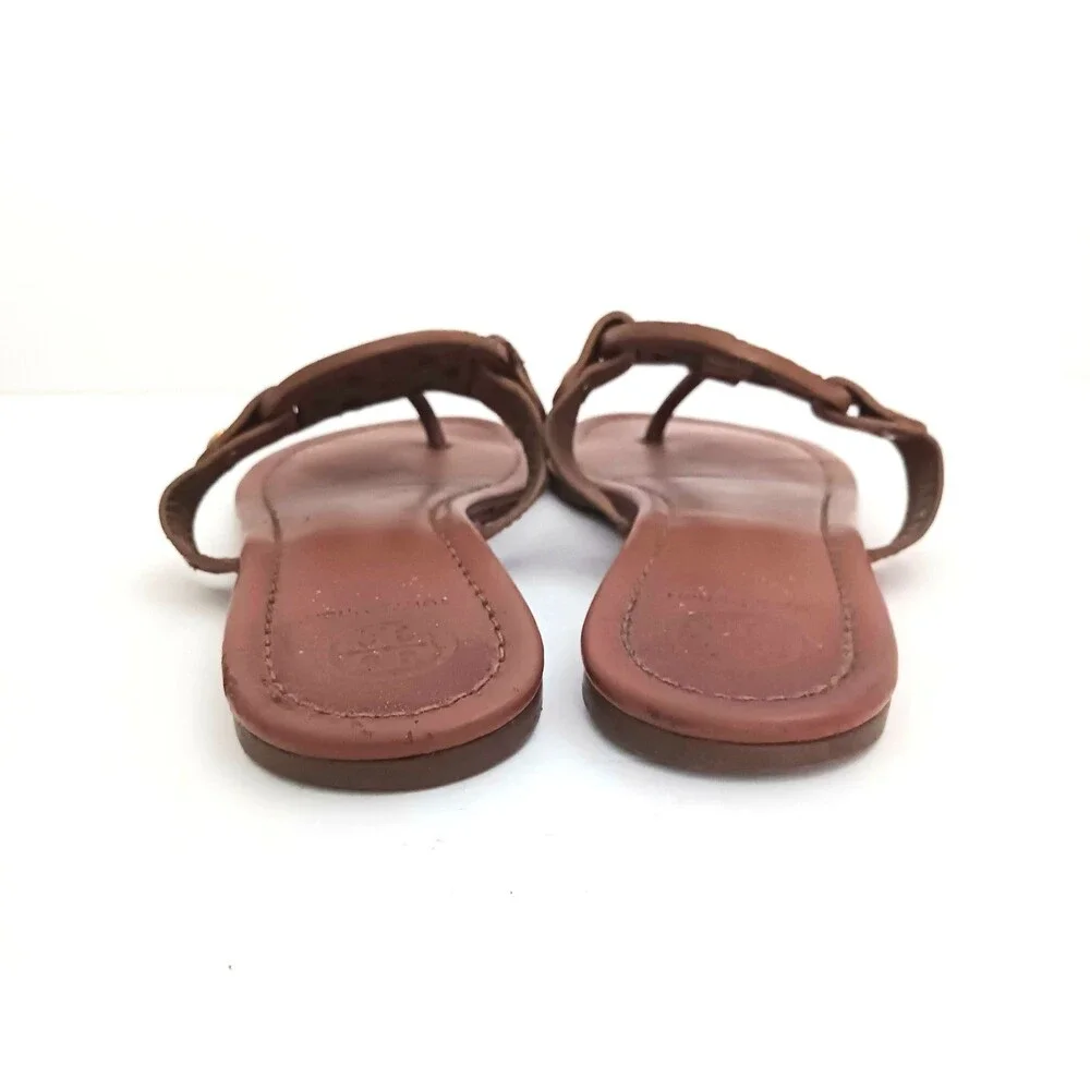 Tory Burch Miller Thong Sandals Brown Leather US 8.5M